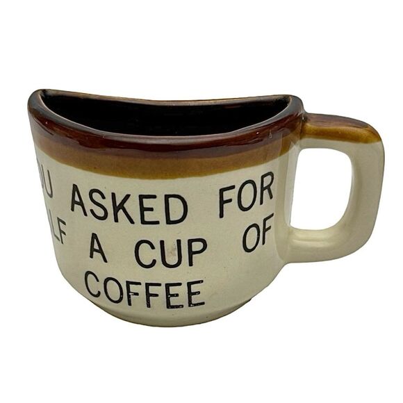 Vintage YOU ASKED FOR A HALF A CUP OF COFFEE Williamsburg Virginia SOUVENIR Mug - Picture 1 of 5